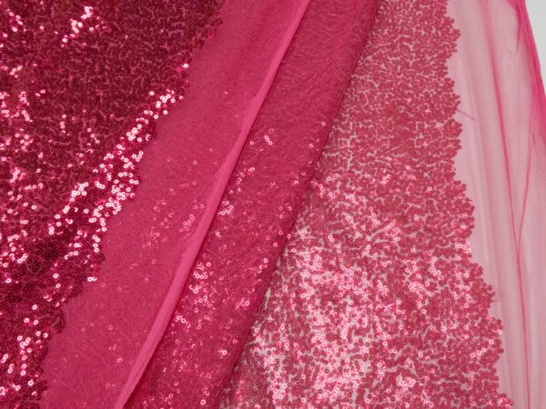 Stoff Pailletten klein fuchsia – Bild 3