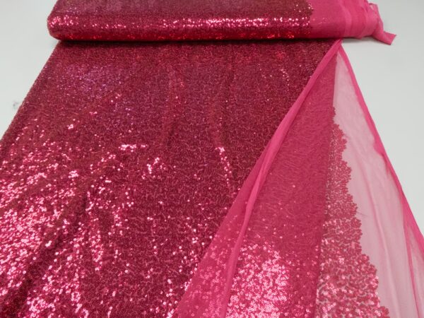 Stoff Pailletten klein fuchsia – Bild 2