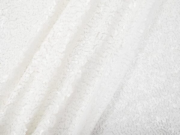 Stoff Pailletten klein weiss – Bild 2