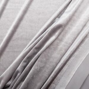 Stoff elastischer Samt silver grey
