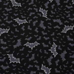 Stoff Halloween Castle Spocky glow in the dark - Fledermäuse