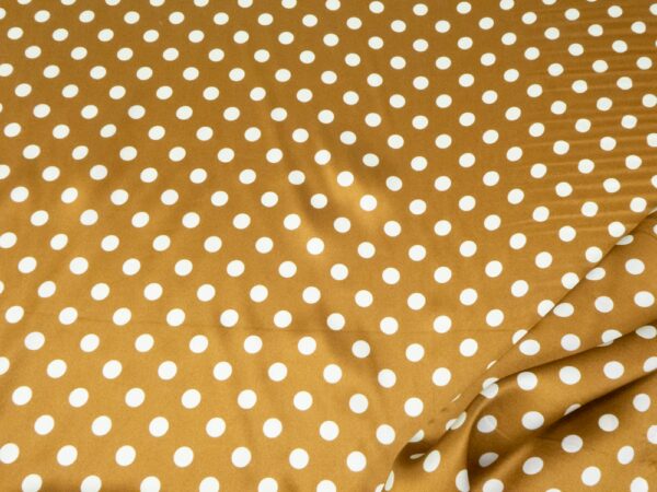 Seidensatin Olga Punkte mocca