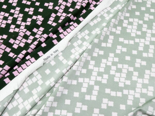 Viskosejersey Valtromp glatt Mosaik klein rosa-grün – Bild 2