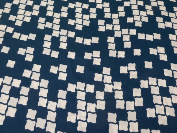 Baumwolle Orchidea 80 CS SANFOR Mosaik gross blau-natur
