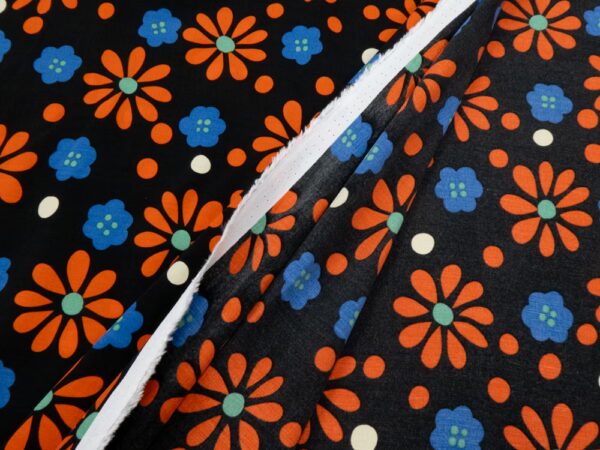 Viskose Retroflowers rot – Bild 2
