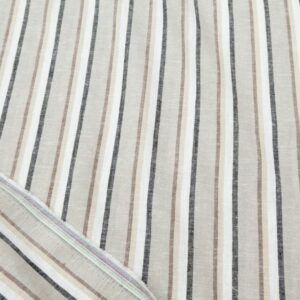 Leinen-Viskose Streifen beige