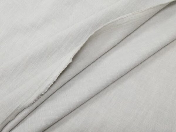 Stoff Ramie Twill stonewashed hellgrau – Bild 2