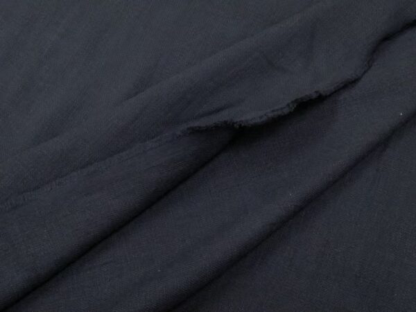 Stoff Ramie Twill stonewashed schwarzgrau – Bild 2