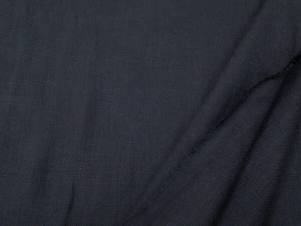 Stoff Ramie Twill stonewashed schwarzgrau