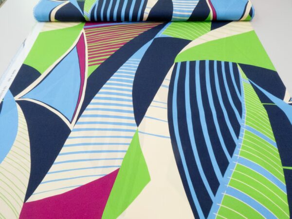 Popeline BW Geometrisch blau – Bild 3