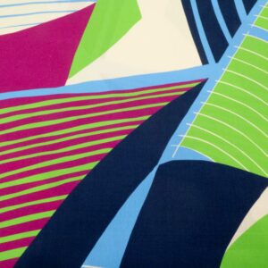 Popeline BW Geometrisch blau