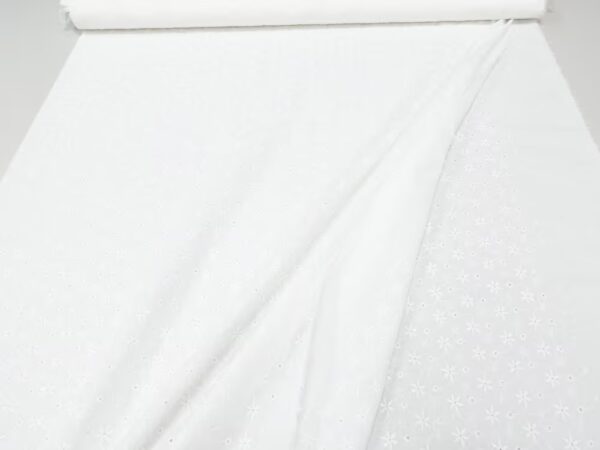 Baumwolle Voile Stickerei weiss – Bild 3