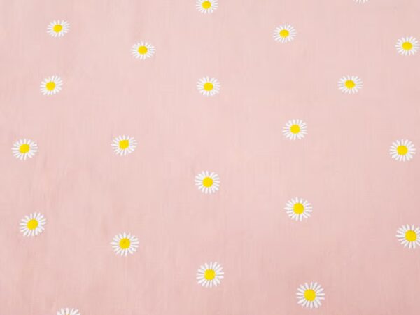 Baumwolle Popeline rosa Stickerei Blumen