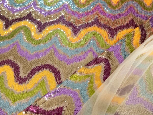 Pailletten Wellen orange-gold-violett – Bild 3
