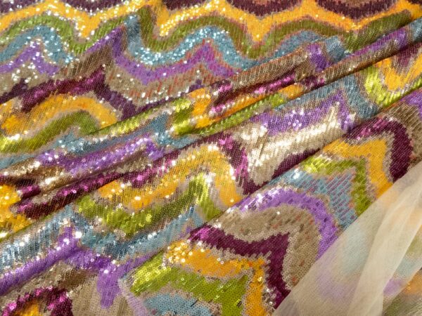 Pailletten Wellen orange-gold-violett – Bild 4