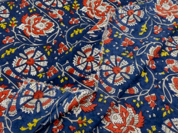 Indian Cotton Blumen indigoblau – Bild 2