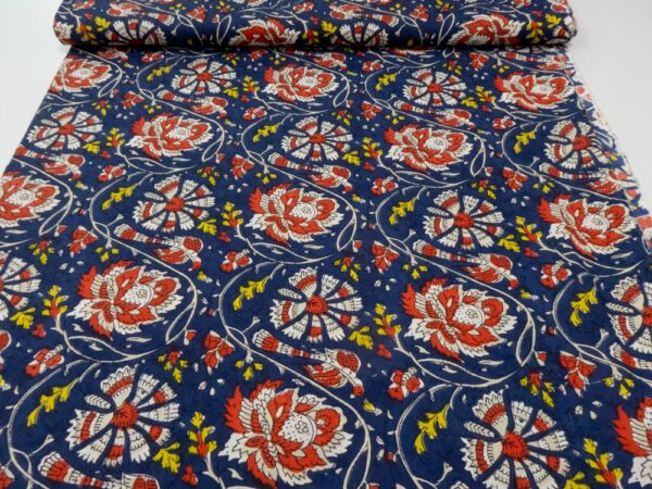 Indian Cotton Blumen indigoblau – Bild 3