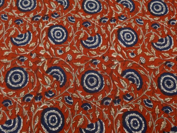 Indian Cotton runde Blumen rot