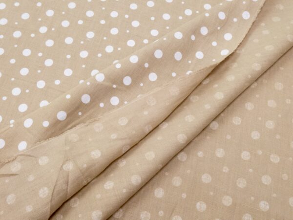 Leinen Punkte beige-weiss – Bild 2