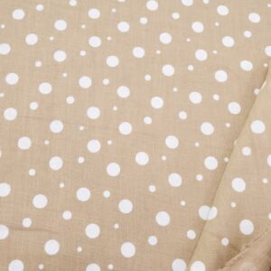 Leinen Punkte beige-weiss