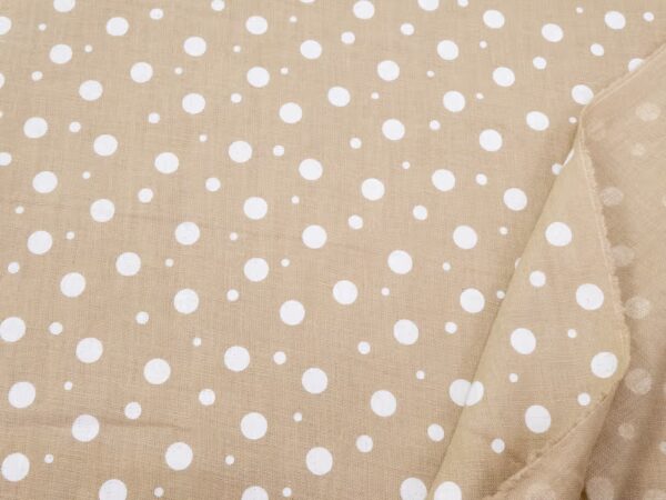 Leinen Punkte beige-weiss