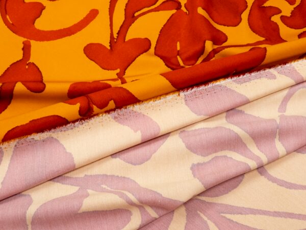 Vi-Gabardine orange-rot Blumen – Bild 3