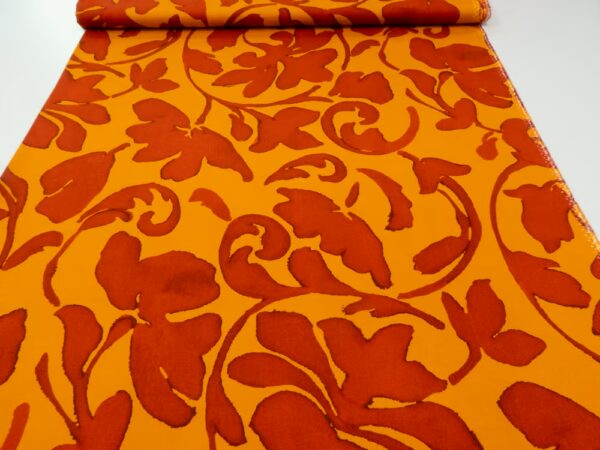 Vi-Gabardine orange-rot Blumen – Bild 4
