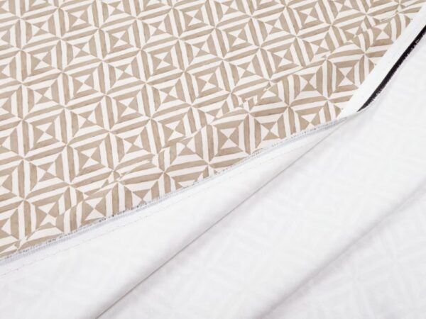Baumwollsatin Zickzack beige – Bild 2