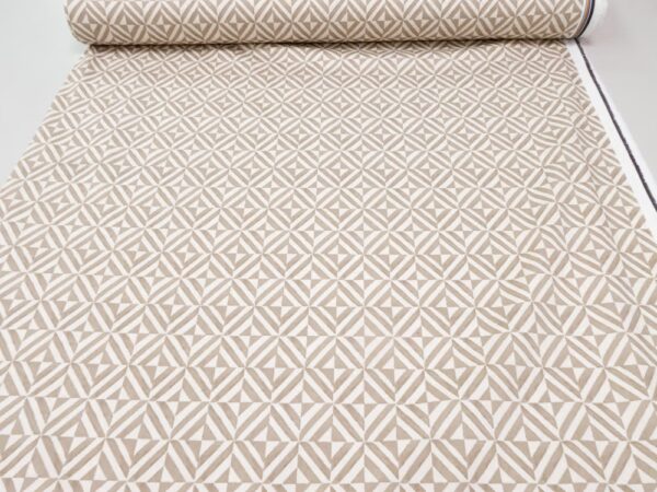 Baumwollsatin Zickzack beige – Bild 3