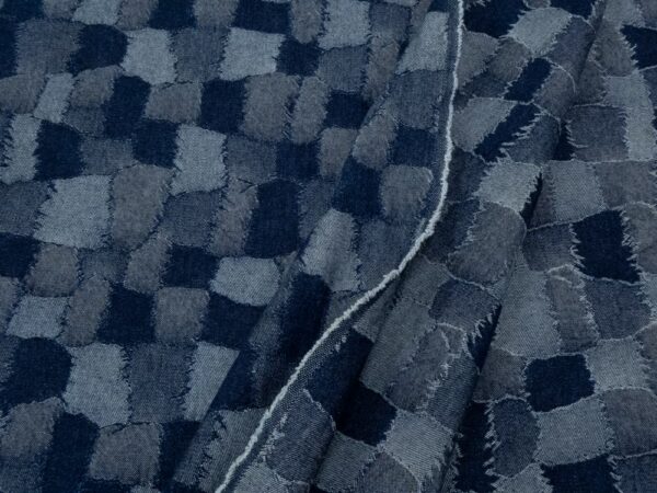 Denim Jacquard Patchwork blau – Bild 2