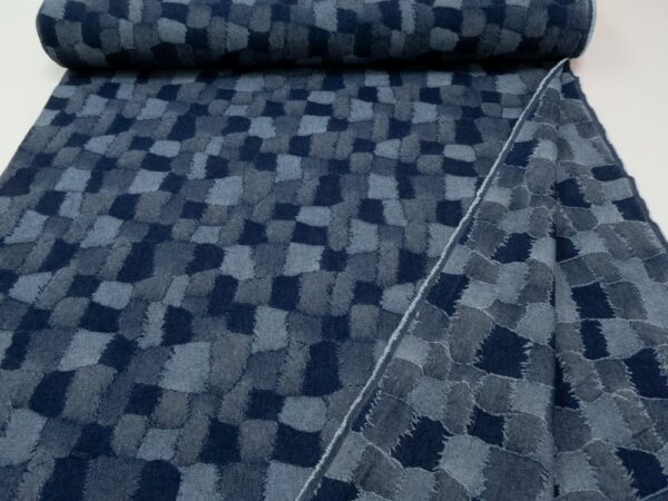 Denim Jacquard Patchwork blau – Bild 3