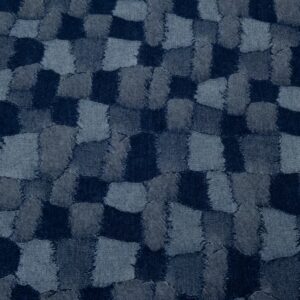 Denim Jacquard Patchwork blau