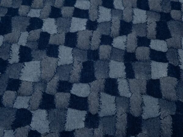 Denim Jacquard Patchwork blau