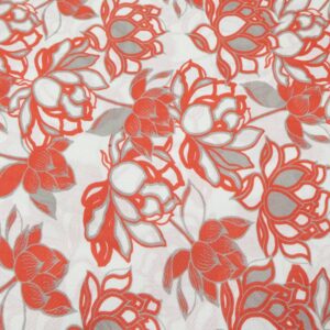 Viskose Jacquard fein Blumen rot