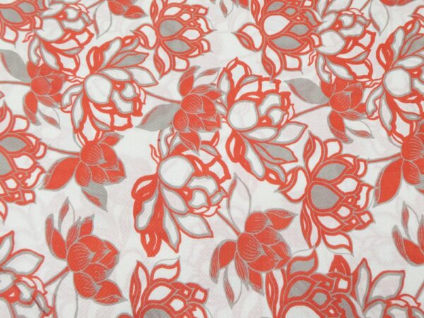 Viskose Jacquard fein Blumen rot