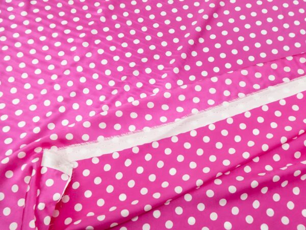 Seidensatin Olga Punkte fuchsia-weiss – Bild 2