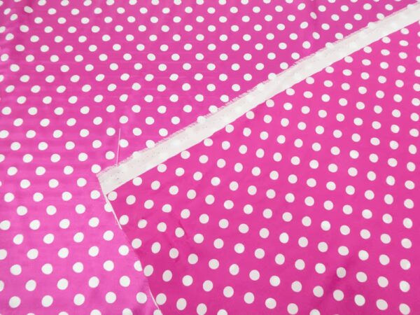 Seidensatin Olga Punkte fuchsia-weiss – Bild 3
