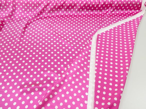 Seidensatin Olga Punkte fuchsia-weiss – Bild 4
