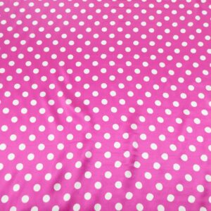 Seidensatin Olga Punkte fuchsia-weiss