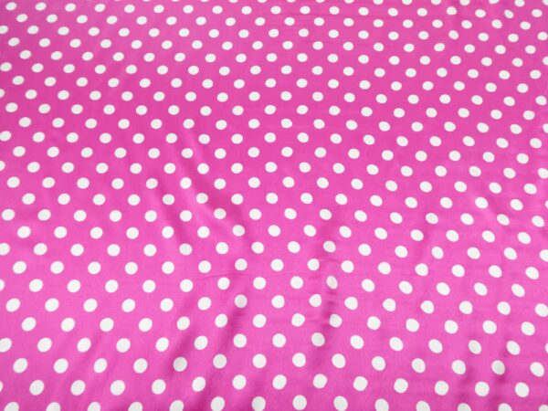 Seidensatin Olga Punkte fuchsia-weiss