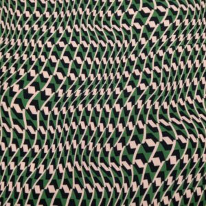 VI-krepp Ecovero Priscilla Art Deco ZickZack grün-rosa