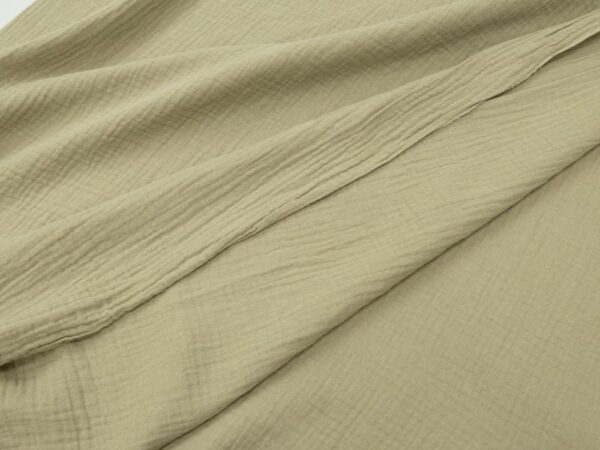 Double Gauze uni Aloegrün – Bild 2