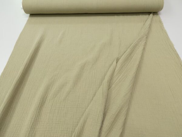 Double Gauze uni Aloegrün – Bild 3