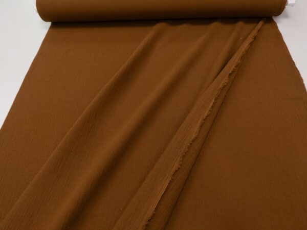 Double Gauze uni Mandelbraun – Bild 3