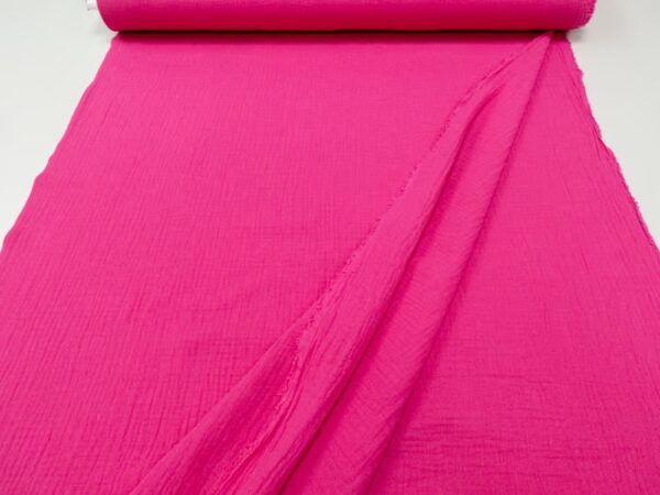 Double Gauze uni magenta – Bild 2