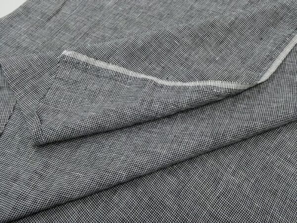 Leinen Hahnentritt Mini schwarz weiss – Bild 2