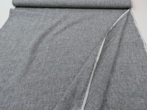 Leinen Hahnentritt Mini schwarz weiss – Bild 3