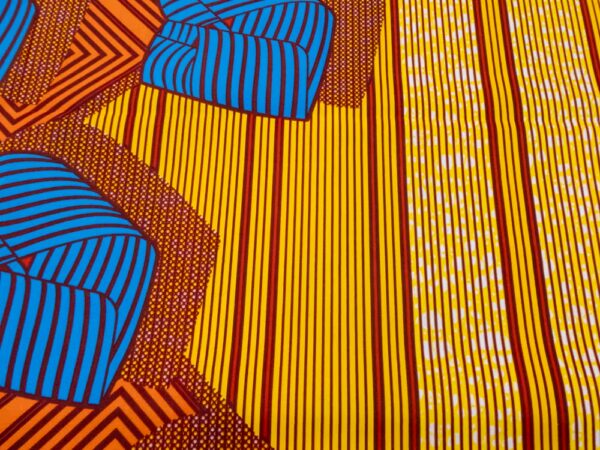 BW Wax Afrika Streifenmix orange-blau