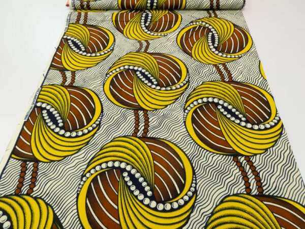 BW Wax Afrika Muschel gelb-braun – Bild 2
