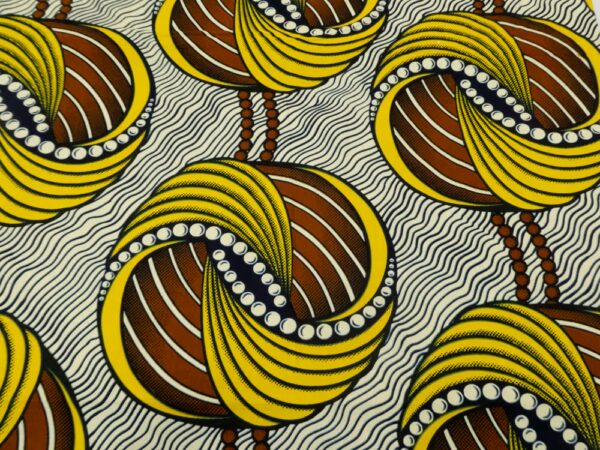 BW Wax Afrika Muschel gelb-braun